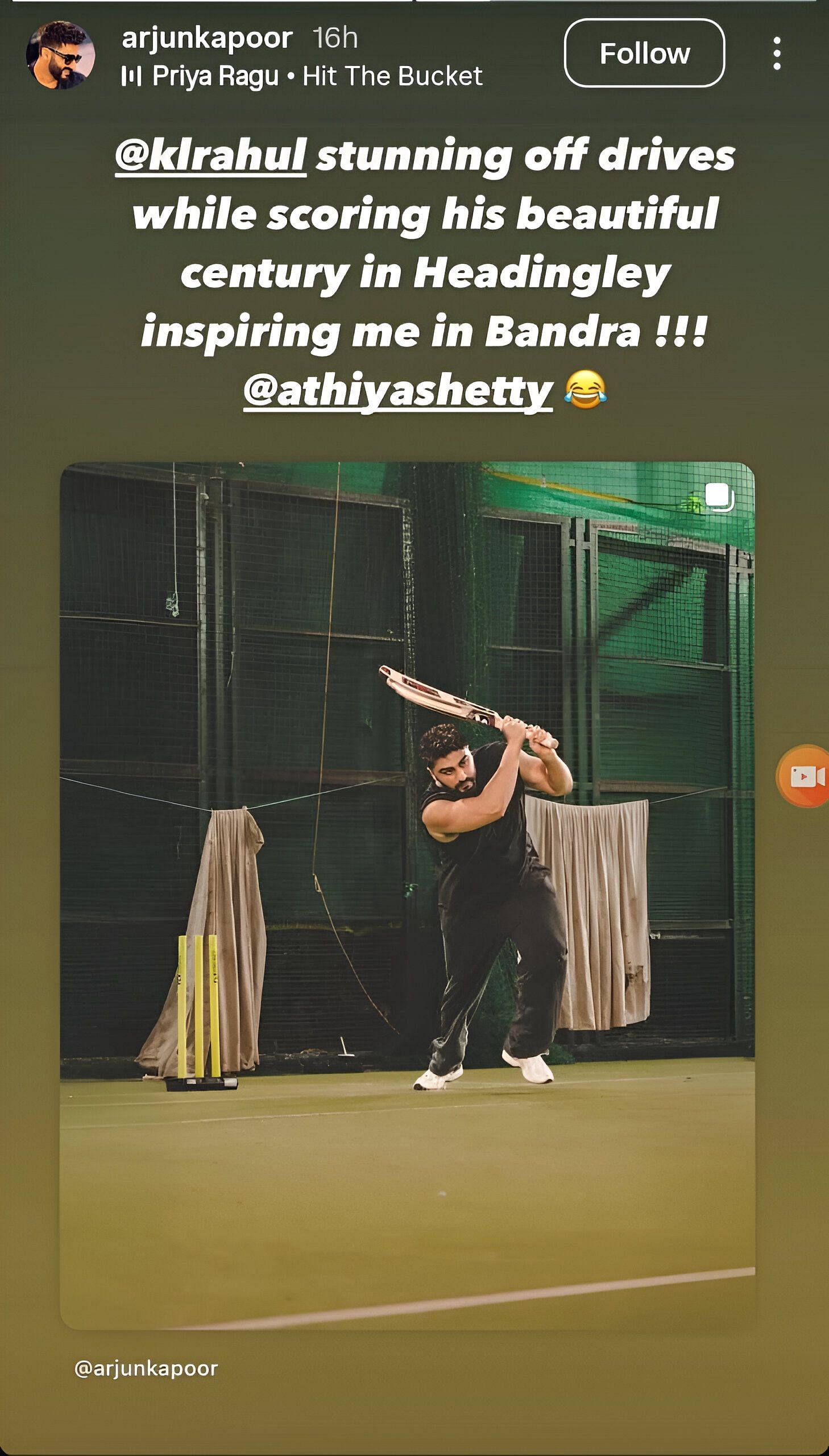 Screenshot of Arjun Kapoor's Instagram story - Source: Arjun Kapoor/IG